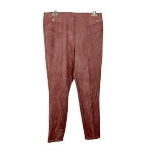 Marc New York Pants Women Medium Old Rose Faux Suede Pull On Skinny Casual